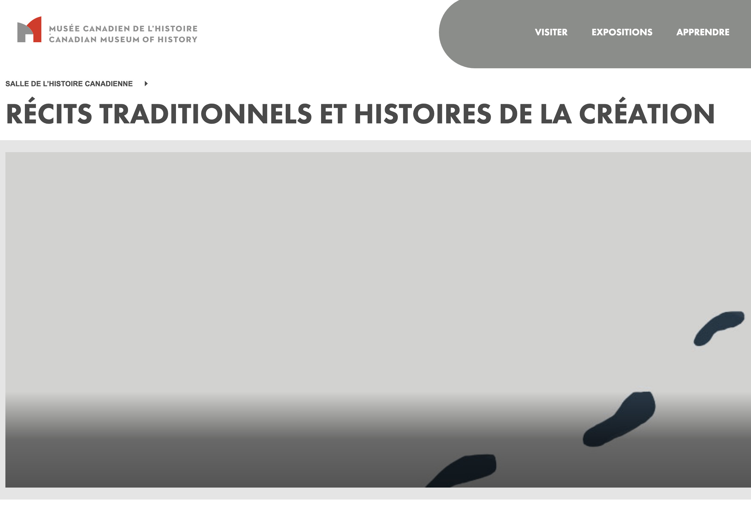 Site récits traditonnels et histoire de la création